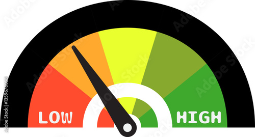 Colorful High Low Gauge, Measurement Indicator Icon
