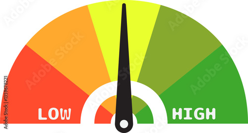 Colorful High Low Gauge, Measurement Indicator Icon