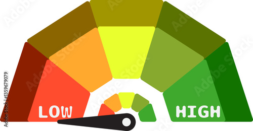 Colorful High Low Gauge, Measurement Indicator Icon