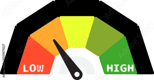 Colorful High Low Gauge, Measurement Indicator Icon