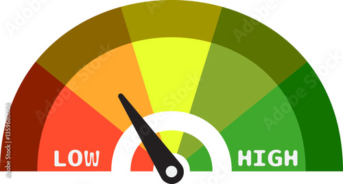 Colorful High Low Gauge, Measurement Indicator Icon
