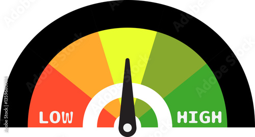 Colorful High Low Gauge, Measurement Indicator Icon