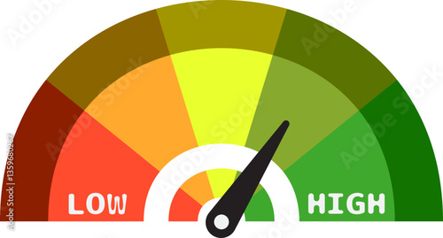 Colorful High Low Gauge, Measurement Indicator Icon