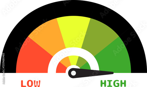 Colorful High Low Gauge, Measurement Indicator Icon