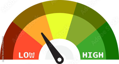 Colorful High Low Gauge, Measurement Indicator Icon