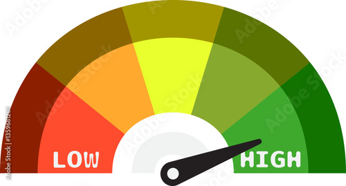 Colorful High Low Gauge, Measurement Indicator Icon