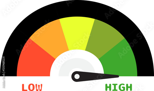 Colorful High Low Gauge, Measurement Indicator Icon