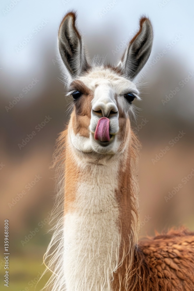 Obraz premium Playful llama with cheeky pose