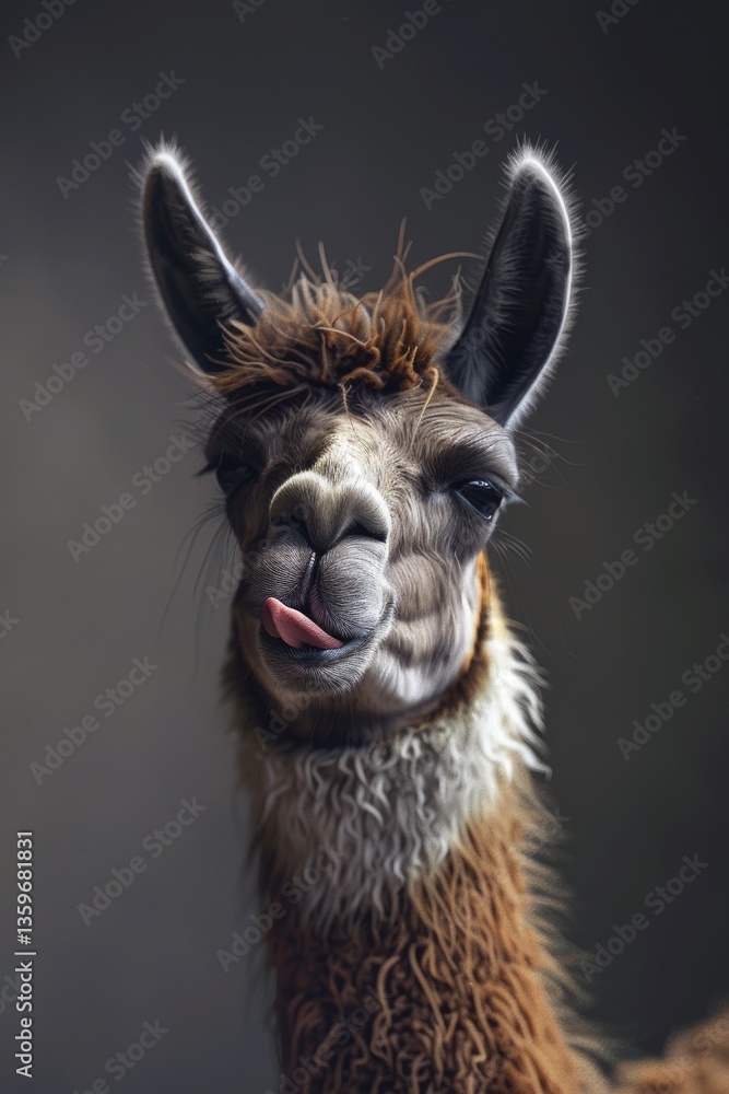 Obraz premium Playful llama with a smile