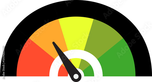 Colorful High Low Gauge, Measurement Indicator Icon