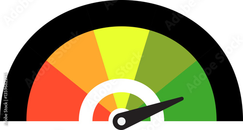 Colorful High Low Gauge, Measurement Indicator Icon