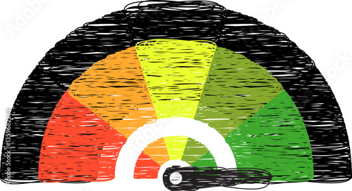 Colorful High Low Gauge, Measurement Indicator Icon