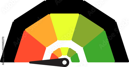 Colorful High Low Gauge, Measurement Indicator Icon