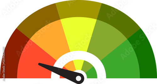 Colorful High Low Gauge, Measurement Indicator Icon