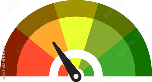 Colorful High Low Gauge, Measurement Indicator Icon