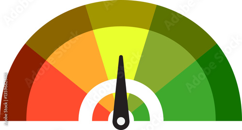 Colorful High Low Gauge, Measurement Indicator Icon