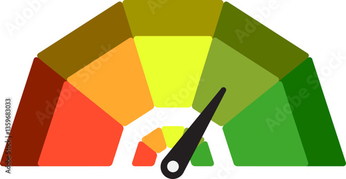 Colorful High Low Gauge, Measurement Indicator Icon