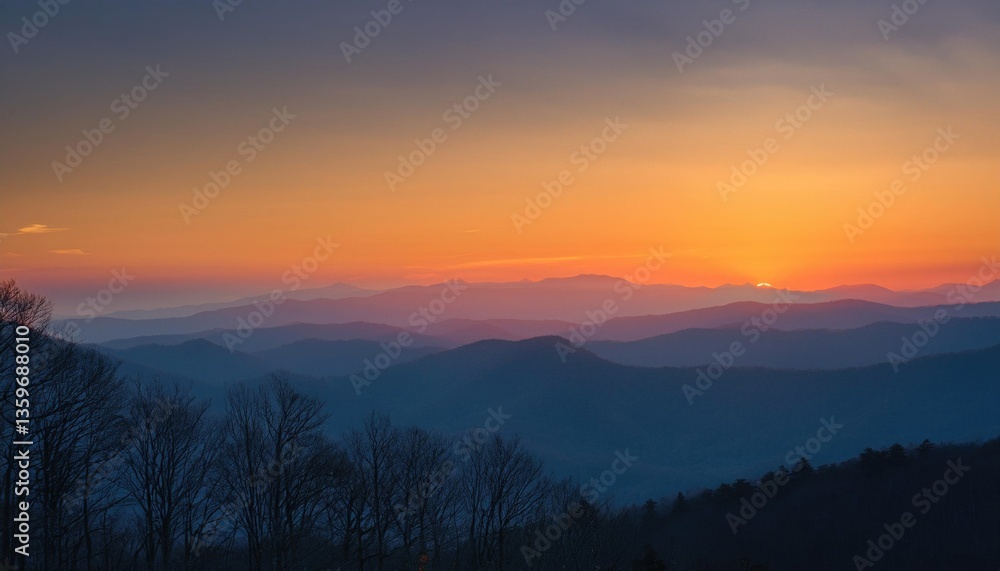 Obraz premium Smoky mountain sunset 