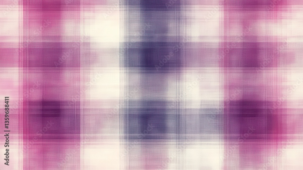 Fototapeta premium Soft pink and purple plaid fabric texture. Ideal for textile designs, website backgrounds, or fashion projects.