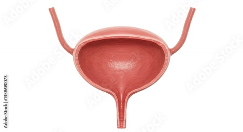 Detailed 3D Render of a Human Urinary Bladder Anatomy Illustration for Medical Education