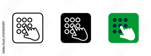Keypad icon. Secure access vector illustration. Authentication and password input symbol. Electronic lock and data protection sign for security systems and encrypted entry.