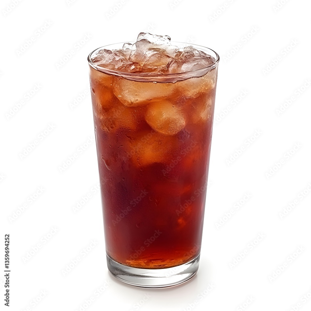 Iced Americano coffee in a tall glass Iced Americano coffee in a tall glass