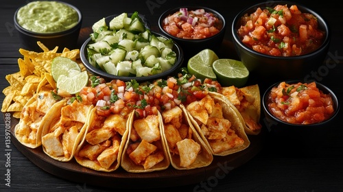 Wallpaper Mural Taco bar with chicken, toppings, and sides Torontodigital.ca