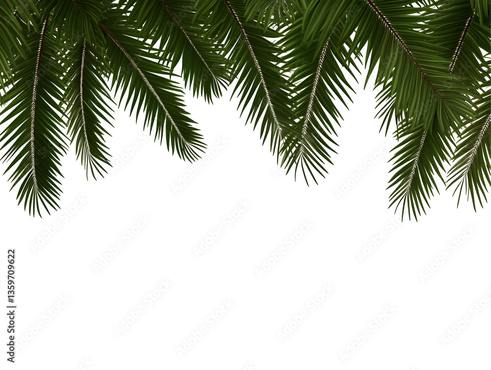 Obraz premium Isolated Evergreen Fir Tree Branch for Christmas Pine Decoration