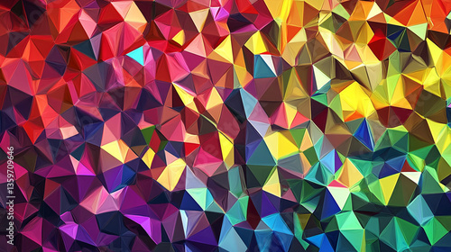 Colorful geometric seamless pattern with triangles and squares, perfect for a modern design backdrop or decoration