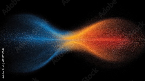 Big data analytics and high-speed communication technology illustration with dynamic data flow, digital information stream, quantum computer qubits, futuristic network, advanced internet concept