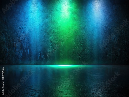 Wallpaper Mural Night photography's dark elegance: AI-generated black, blue, and green gradient art. Torontodigital.ca