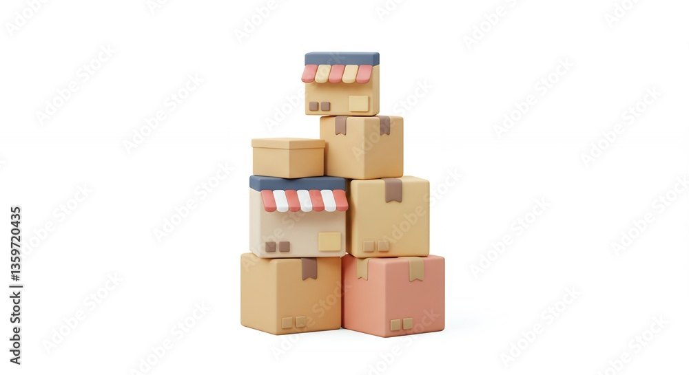Stack of Colorful Cardboard Boxes Ecommerce Delivery Packages Online Shopping Stack of Colorful Cardboard Boxes Ecommerce Delivery Packages Online Shopping