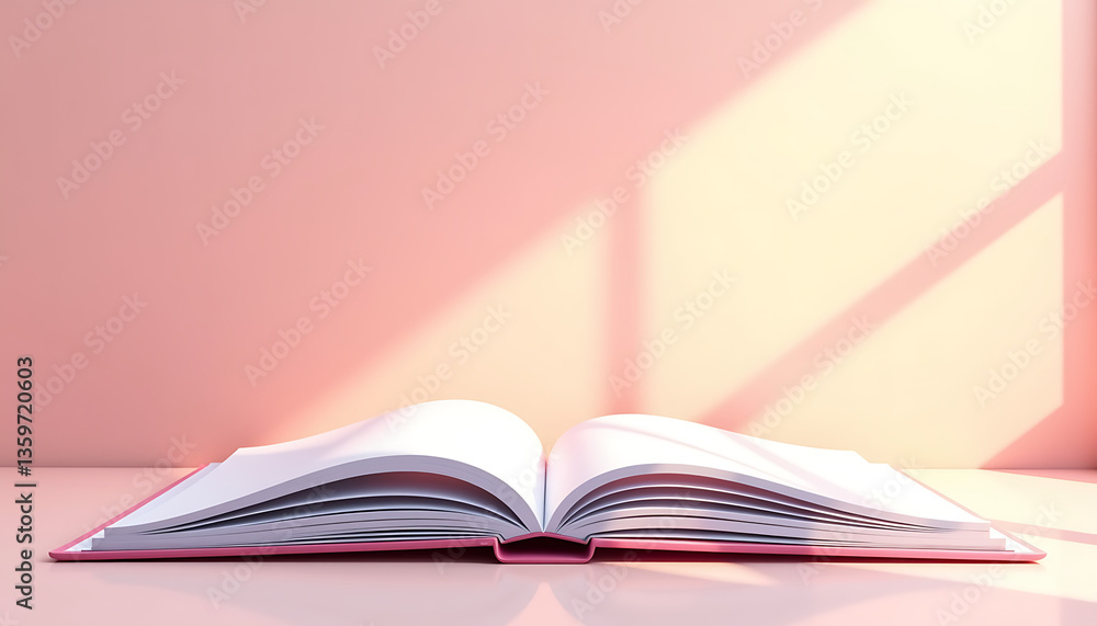 Obraz premium Open book on pastel background