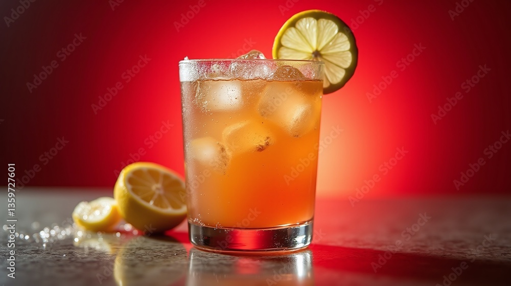 Fototapeta premium A vibrant beverage with a refreshing twist.