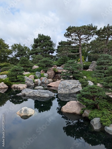 Serene Japanese Garden at Como Regional Park with Tranquil Pond and Greenery