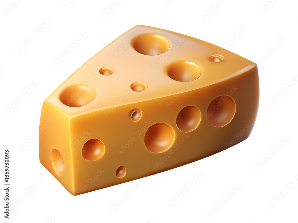 Fototapeta premium swiss cheese slice food, dairy, yellow, hole, triangle