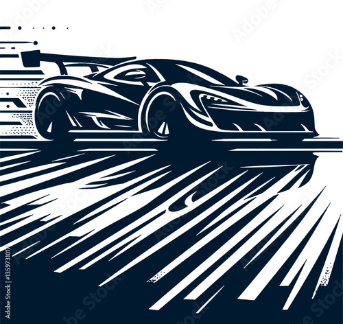 Modern futuristic sports car illustration.