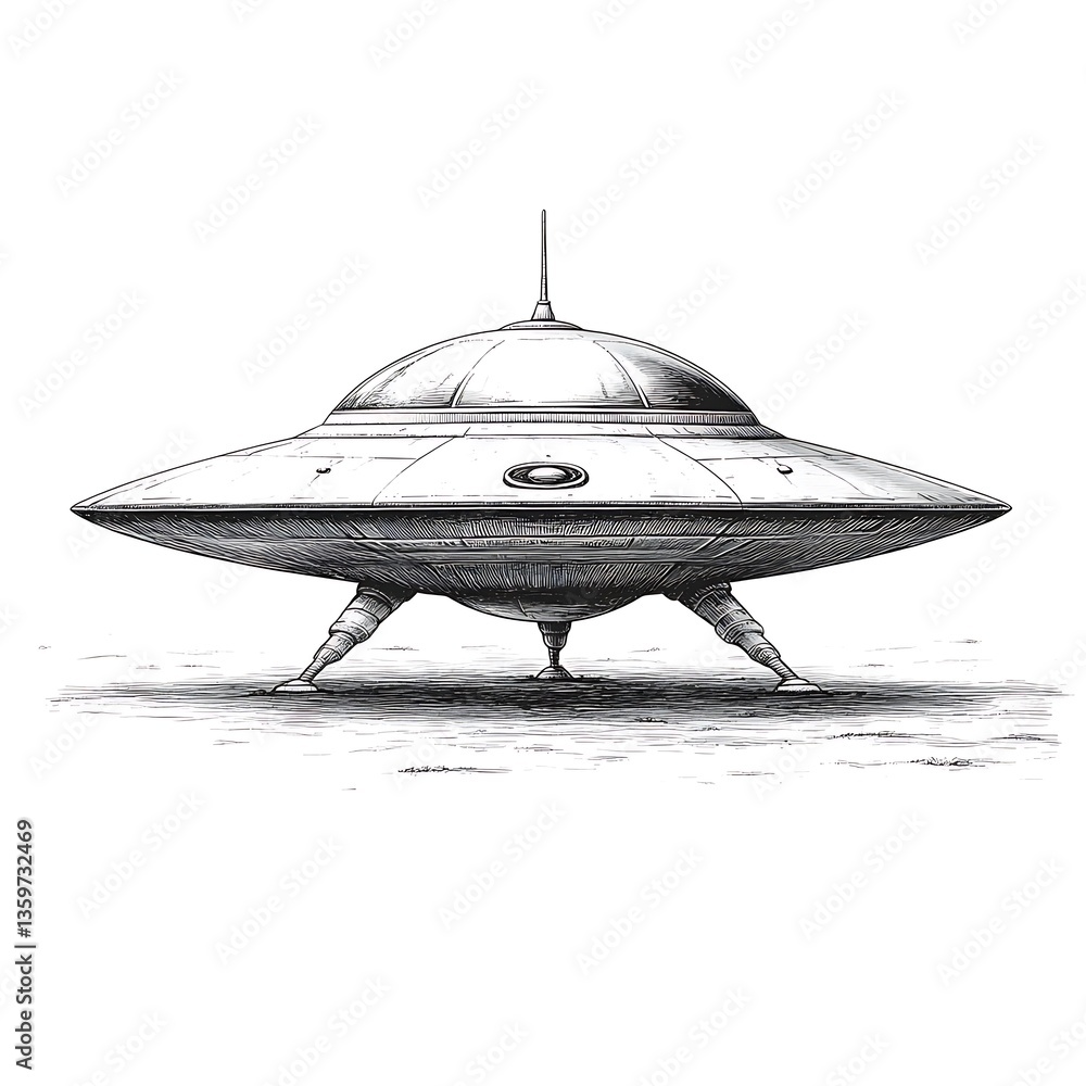 A spacecraft with landing legs. Ufo A spacecraft with landing legs. Ufo