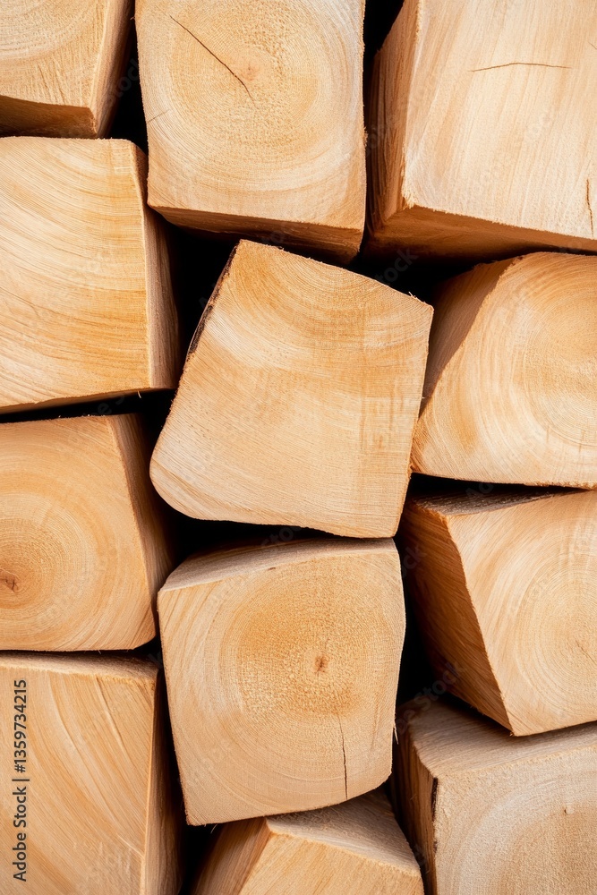 Close-up view of neatly stacked wooden logs, highlighting the intricate textures and natural patterns of the wood, perfect for organic design concepts Close-up view of neatly stacked wooden logs, highlighting the intricate textures and natural patterns of the wood, perfect for organic design concepts