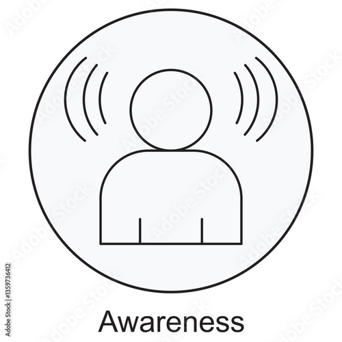 Awareness Icon, Enhancing Awareness for a Better Future, The Power of Awareness Unlocking Potential, vector