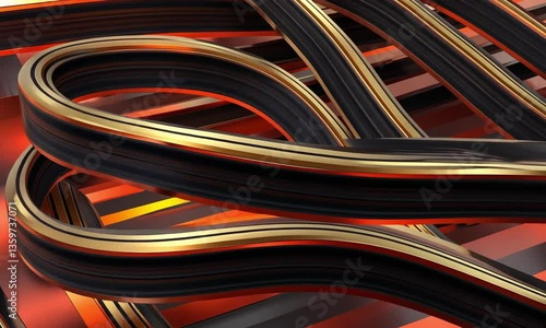 Wallpaper Mural Fiery Elegance: Black and Gold Background with Swirling Red and Orange Hues

 Torontodigital.ca