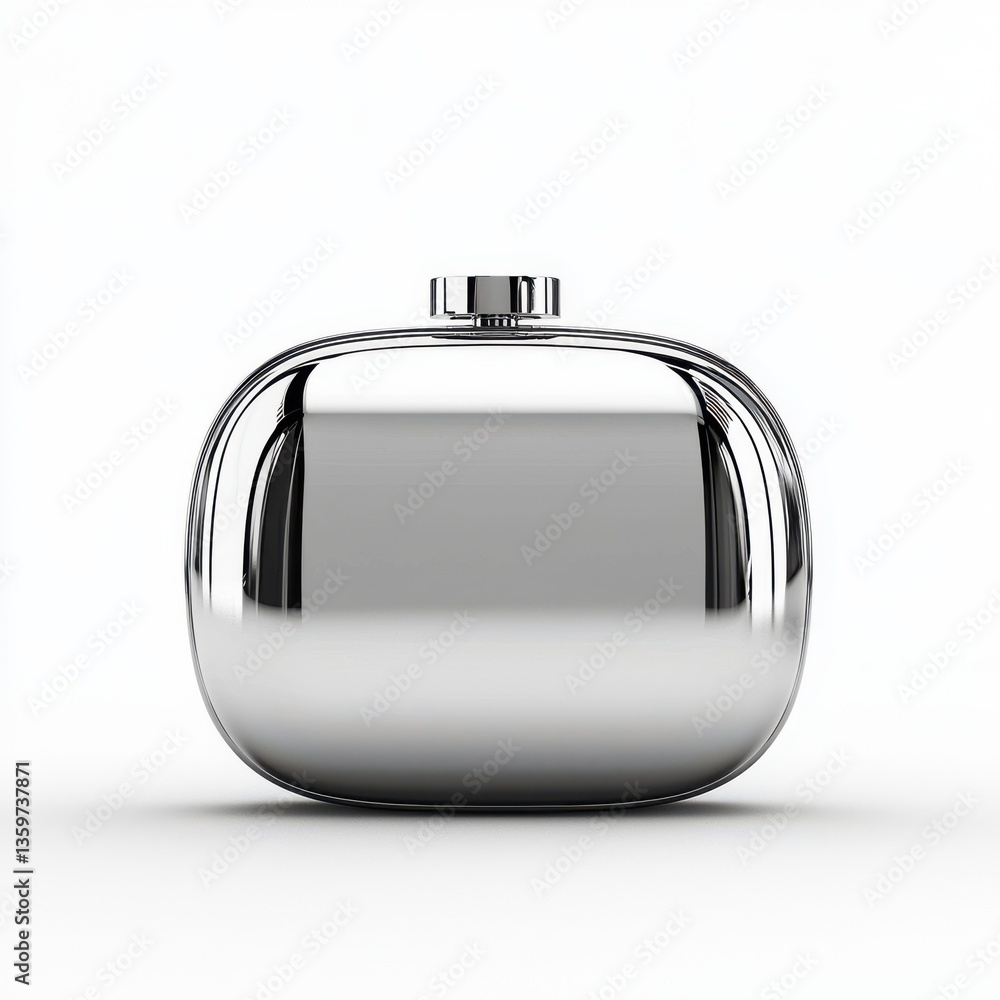 Obraz premium Elegant and Modern Metallic Clutch Bag on Clean Background for Fashion and Accessories Collection