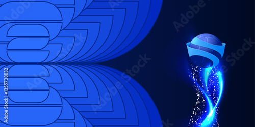 Soccer blue background, vector illustration