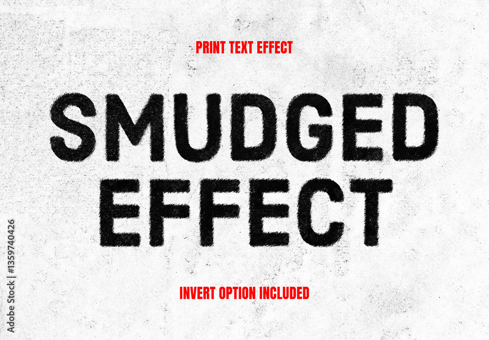 Smudged Print Text Effect Mockup Stock Template | Adobe Stock
