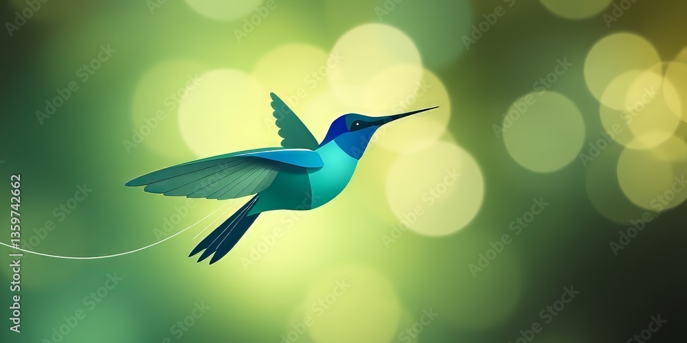 Obraz premium Abstract Hummingbird Wings - Modern Design Element