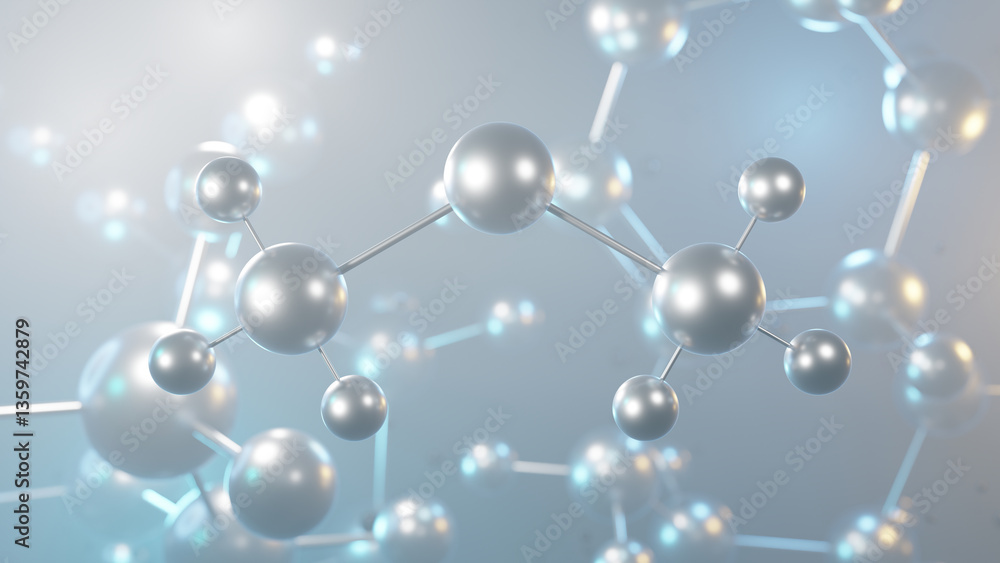 dimethyl ether molecular structure, 3d model molecule, simplest ether structural chemical formula view from a microscope dimethyl ether molecular structure, 3d model molecule, simplest ether structural chemical formula view from a microscope
