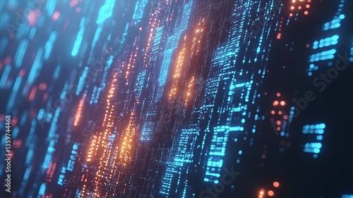 Wallpaper Mural Abstract digital futuristic glowing grid of data and information Torontodigital.ca