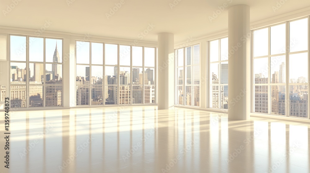 Fototapeta premium Spacious Modern Apartment With City Views