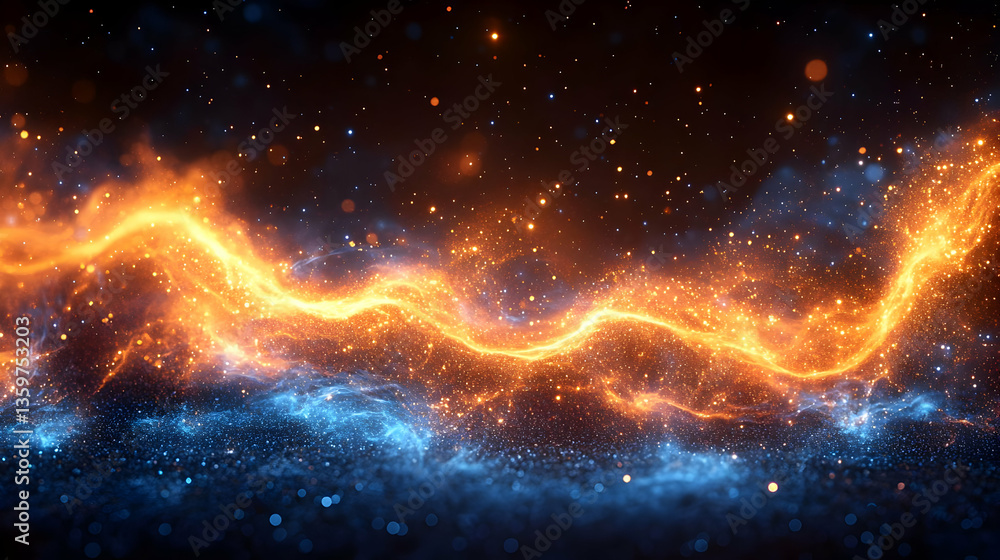 Obraz premium Abstract Glowing Fire Stream Design Background
