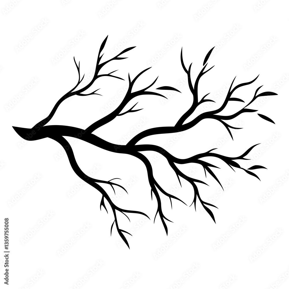 Obraz premium A tree branch vector silhouette